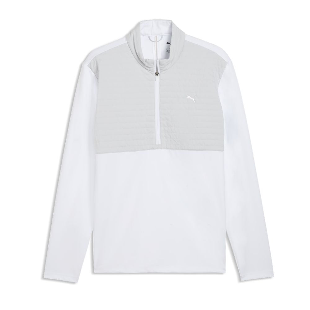 PUMA Cloudspun Tech Hybrid 1/2 Zip Men's Golf Top 2026 - White Glow / Platino Grey White Glow / Platino Grey M
