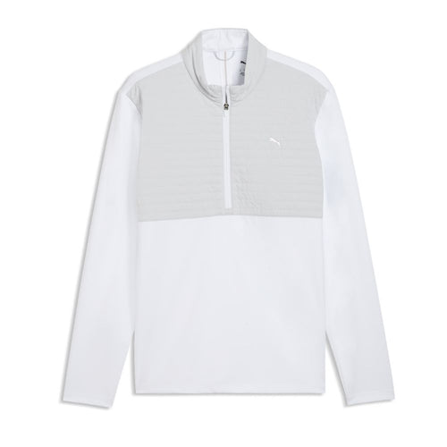 PUMA Cloudspun Tech Hybrid 1/2 Zip Men's Golf Top 2026 - White Glow / Platino Grey White Glow / Platino Grey M
