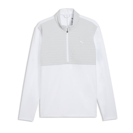 PUMA Cloudspun Tech Hybrid 1/2 Zip Men's Golf Top 2026 - White Glow / Platino Grey White Glow / Platino Grey M