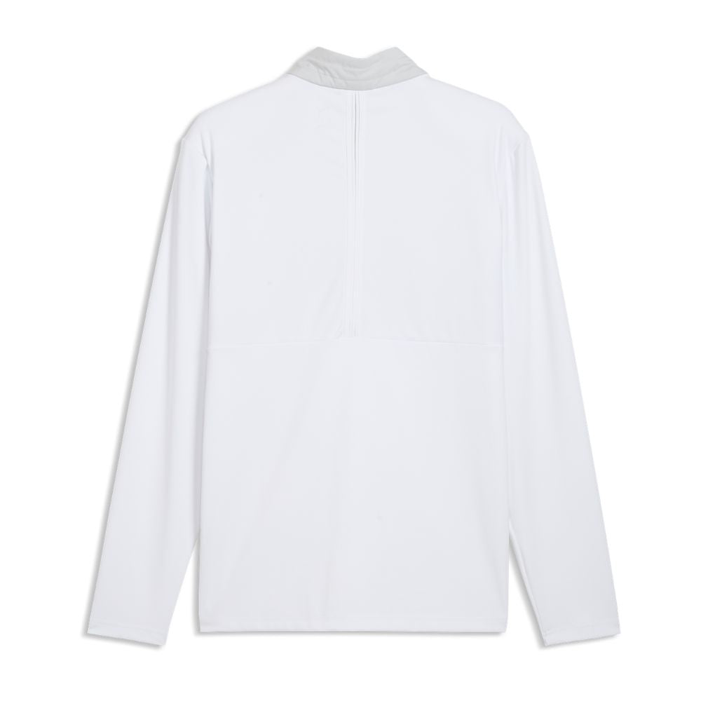 PUMA Cloudspun Tech Hybrid 1/2 Zip Men's Golf Top 2026 - White Glow / Platino Grey
