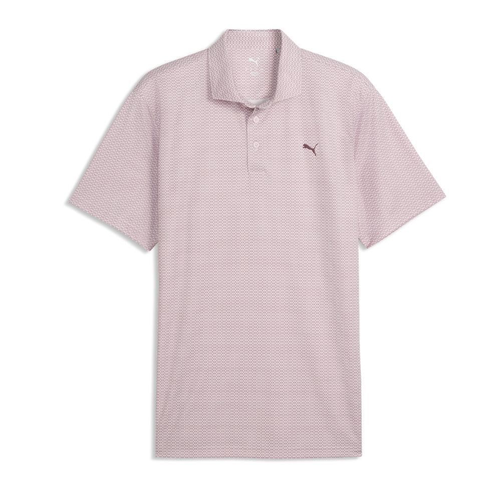PUMA Pure 3.0 Geo Men's Golf Polo Shirt 2026 - Powder Pink / Rich Cocoa Powder Pink / Rich Cocoa M