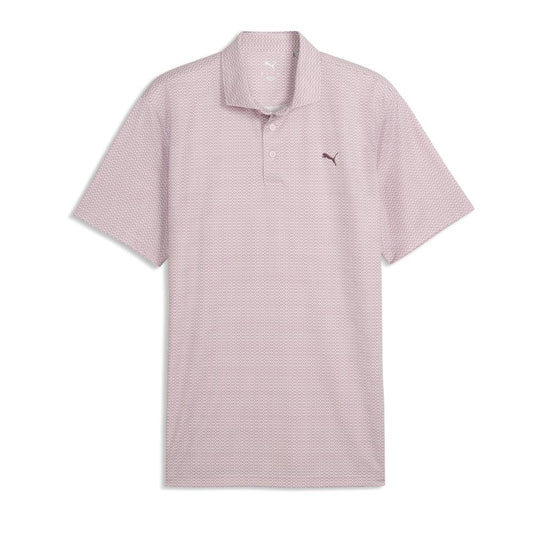PUMA Pure 3.0 Geo Men's Golf Polo Shirt 2026 - Powder Pink / Rich Cocoa Powder Pink / Rich Cocoa M
