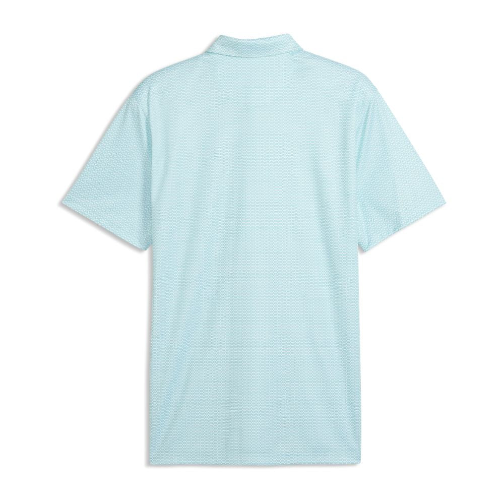 PUMA Pure 3.0 Geo Men's Golf Polo Shirt 2026 - White Glow / Mint Tea