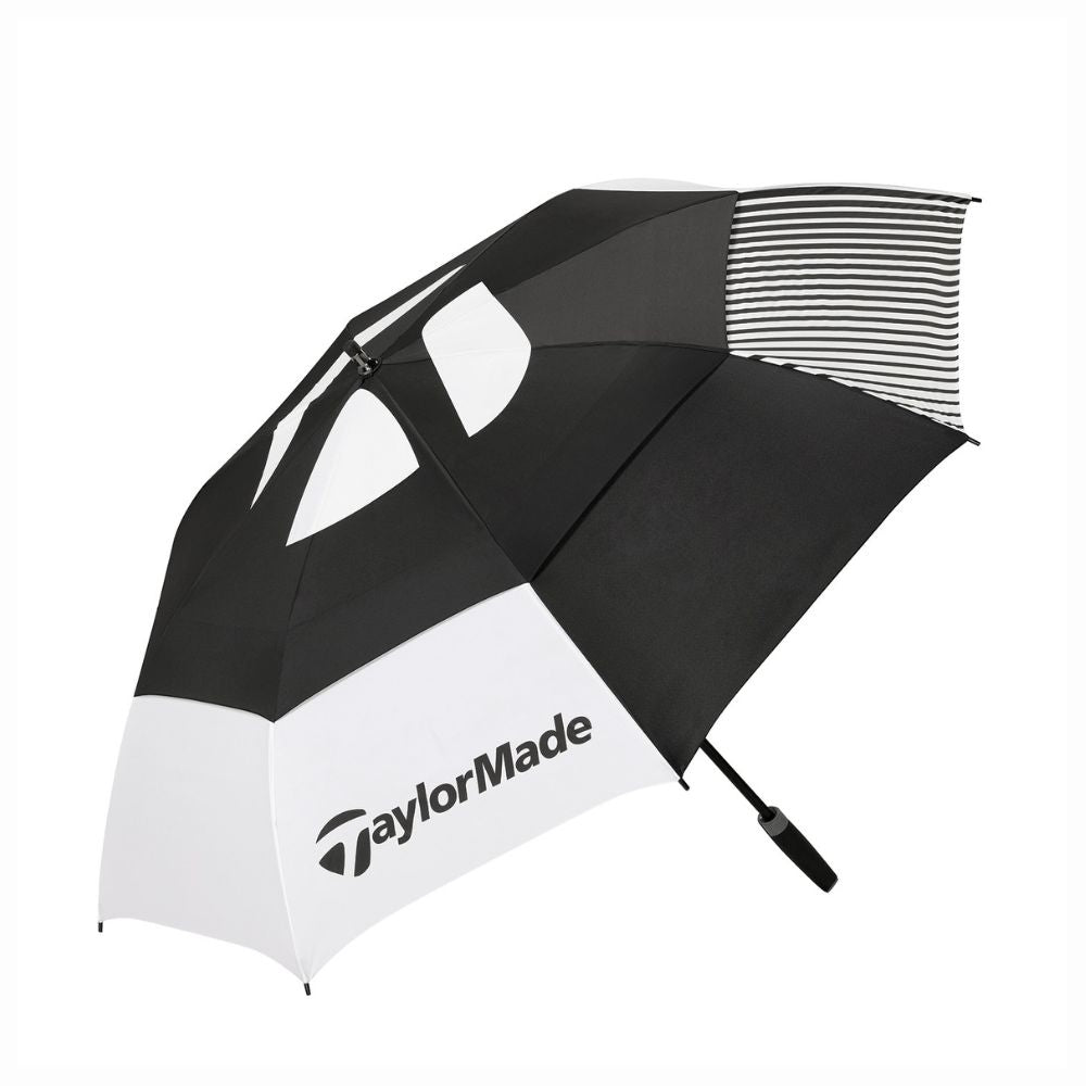 TaylorMade Tour Double Canopy 64" Golf Umbrella 2025 - Black / White Black / White