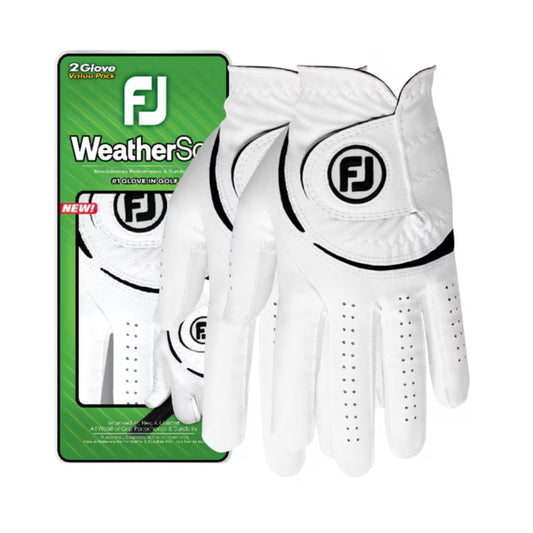 FootJoy WeatherSof All Weather Golf Glove 66197 - 2 Pack White / Black S Left Hand (Right Handed Golfer)