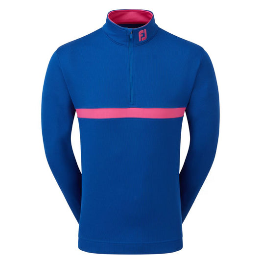 FootJoy Inset Stripe Chill-Out Pullover Golf Top - 81627 Deep Blue / Berry S