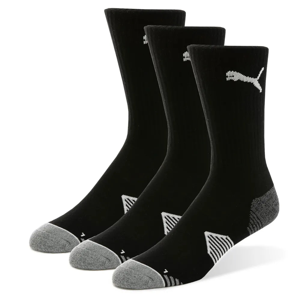 PUMA Golf Essential Crew Cut 3 Pair Sock Pack 2026 - Black Black