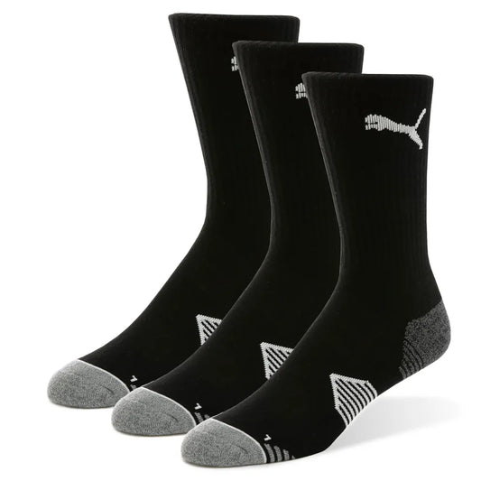PUMA Golf Essential Crew Cut 3 Pair Sock Pack 2026 - Black Black