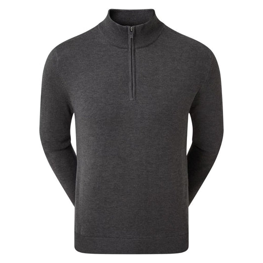 FootJoy Essentials Woolblend 1/2 Zip Lined Mens Golf Midlayer Top - 90212 Charcoal M