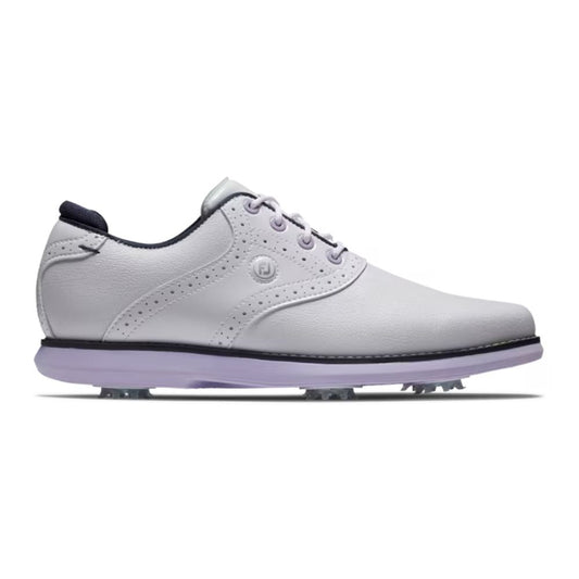Footjoy Traditions Ladies Spiked Golf Shoes 97930 White / Navy / Purple 97930 4 