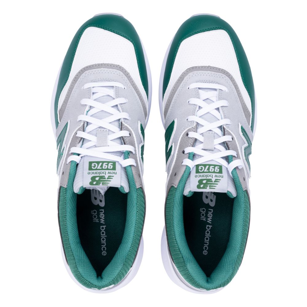 New Balance 997 SL Mens Spikeless Golf Shoes 2025 - White / Green / Grey   