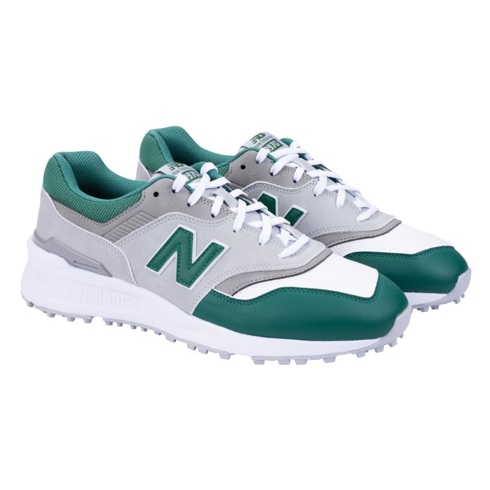 New Balance 997 SL Mens Spikeless Golf Shoes 2025 - White / Green / Grey   