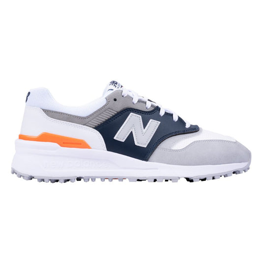 New Balance 997 SL Mens Spikeless Golf Shoes 2025 - White / Grey / Navy White / Grey / Navy 8 