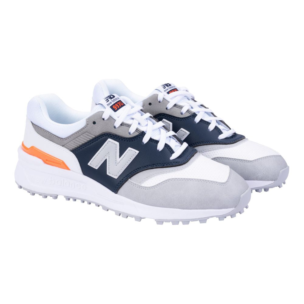 New Balance 997 SL Mens Spikeless Golf Shoes 2025 - White / Grey / Navy   