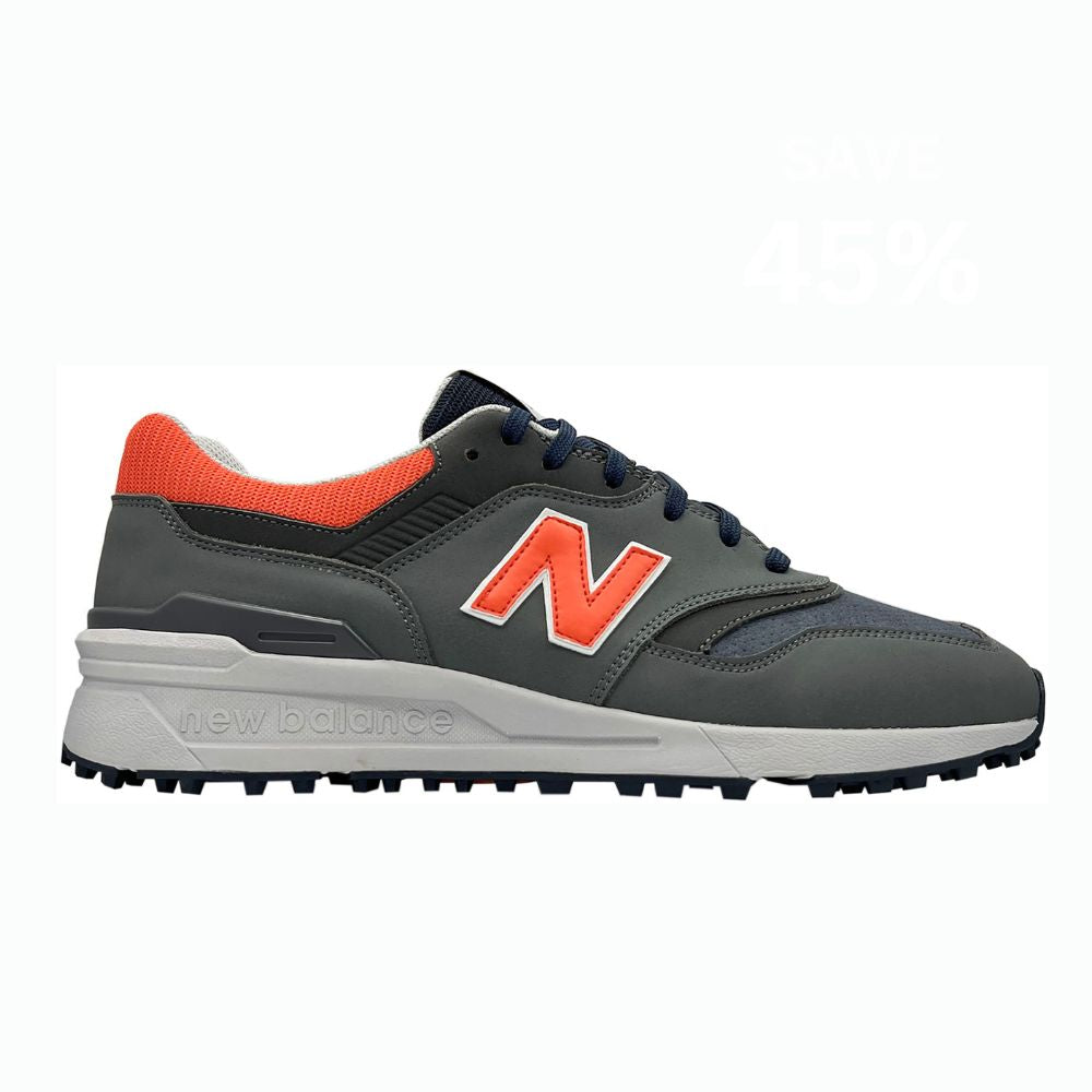 New Balance 997 G Mens Spikeless Golf Shoes 2024 Grey / Orange 8 