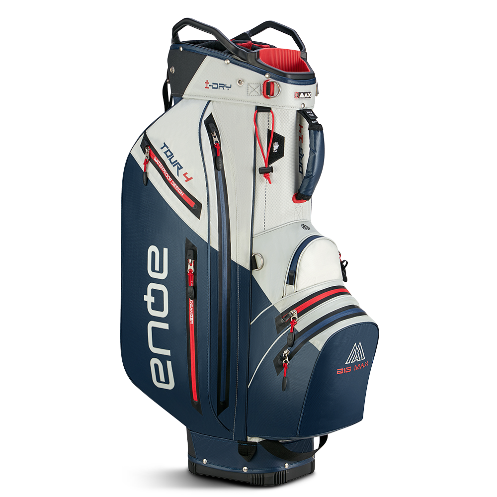 Big Max Aqua Tour 4 Golf Cart Bag - Off White Navy Red