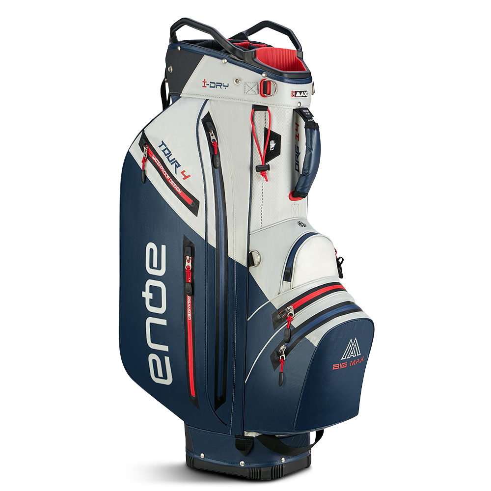 Big Max Aqua Tour 4 Golf Cart Bag 2024 - Off White Navy Red   