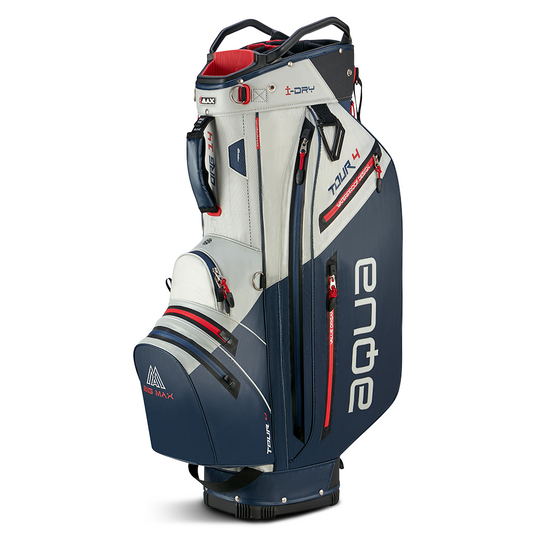 Big Max Aqua Tour 4 Golf Cart Bag - Off White Navy Red Off White / Navy / Red