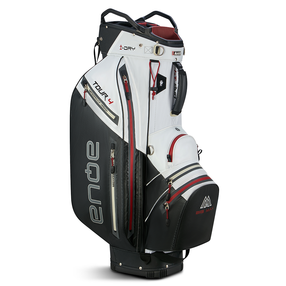 Big Max Aqua Tour 4 Golf Cart Bag - White Black Merlot