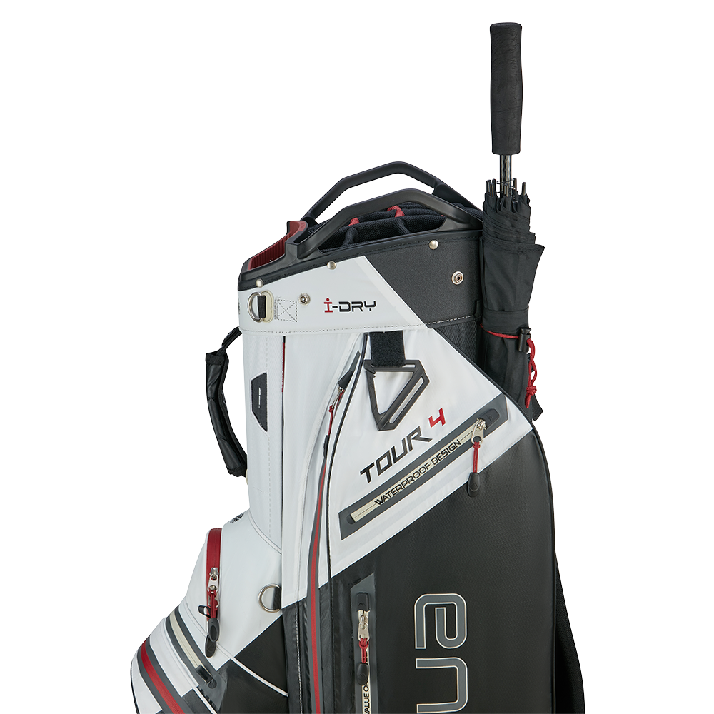 Big Max Aqua Tour 4 Golf Cart Bag - White Black Merlot