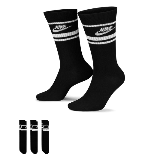 Nike Golf Sportswear Dri-FIT Everyday Essential Crew Socks DX5089 - 010 Black / White 010 L 