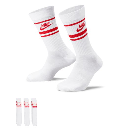 Nike Golf Sportswear Dri-FIT Everyday Essential Crew Socks DX5089 - 102 White / University Red / University Red 102 L