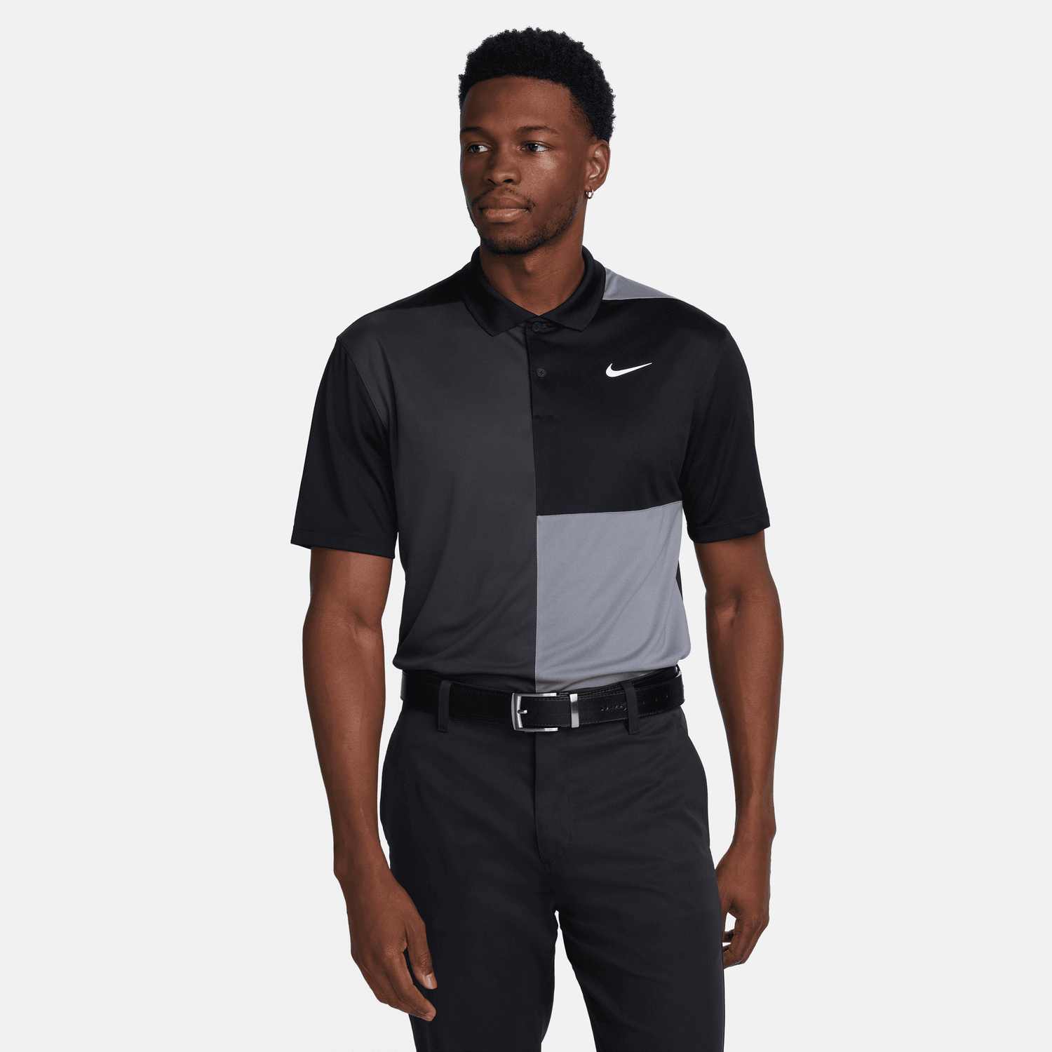 Nike Golf  Victory + Dri-FIT Blocked Polo Shirt FD5827 - 010 Black / Smoked Grey / Dark Smoke Grey / White 010 M 