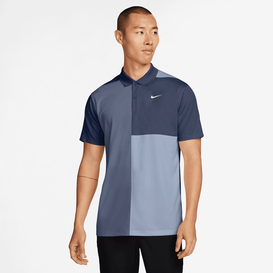 Nike Golf Victory + Dri-FIT Blocked Polo Shirt FD5827 - 410 Midnight Navy / Ashen Slate / White 410 M 