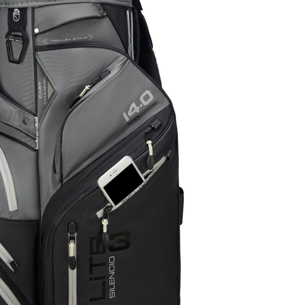 Big Max Dri Lite Silencio 3 Organiser Golf Cart Bag 2026 - Black / Grey