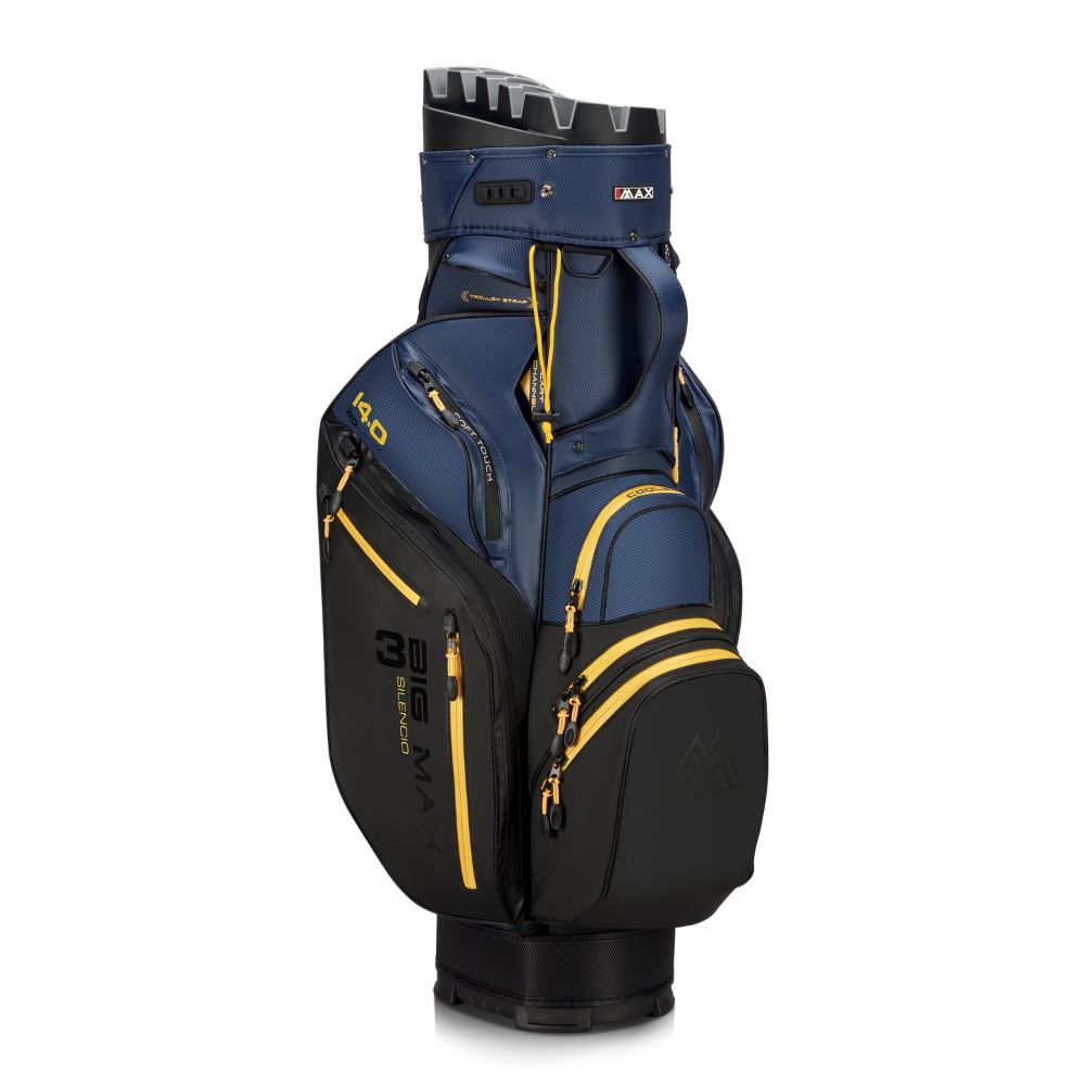 Big Max Dri Lite Silencio 3 Organiser Golf Cart Bag 2026 - Black / Navy / Corn