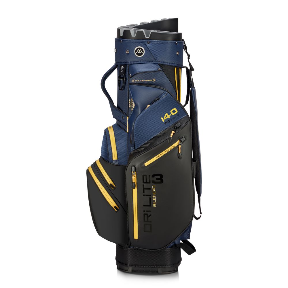 Big Max Dri Lite Silencio 3 Organiser Golf Cart Bag 2026 - Black / Navy / Corn