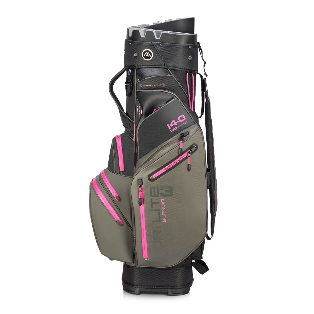 Big Max Dri Lite Silencio 3 Organiser Golf Cart Bag 2026 - Charcoal / Black / Fuchsia