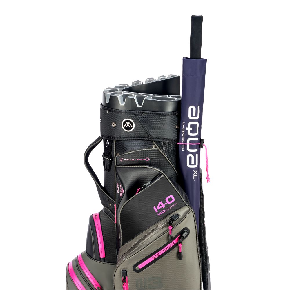 Big Max Dri Lite Silencio 3 Organiser Golf Cart Bag 2026 - Charcoal / Black / Fuchsia