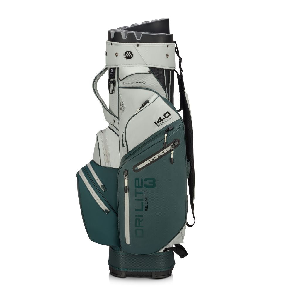 Big Max Dri Lite Silencio 3 Organiser Golf Cart Bag 2026 - Forest Green / Off White