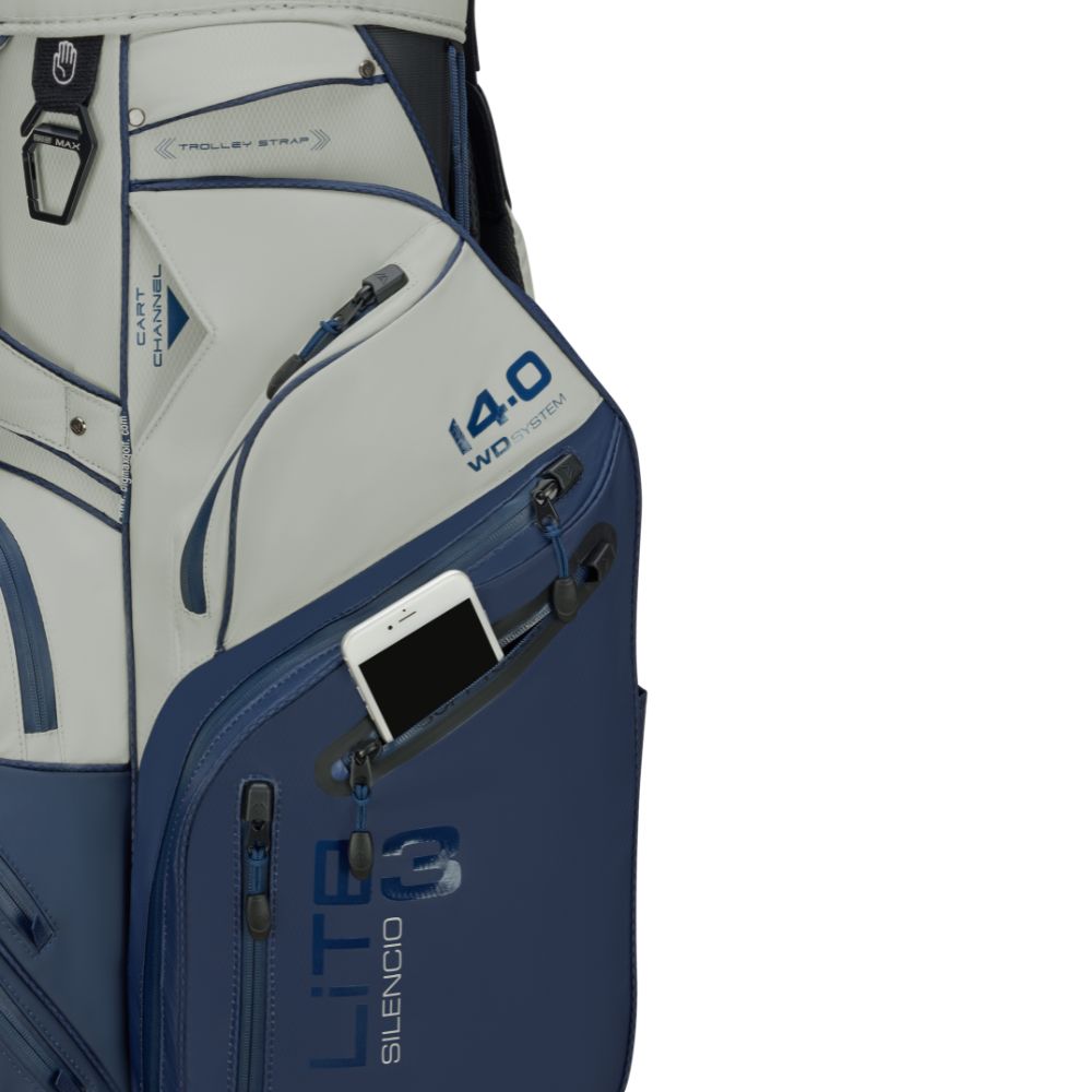 Big Max Dri Lite Silencio 3 Organiser Golf Cart Bag 2026 - Navy / Off White