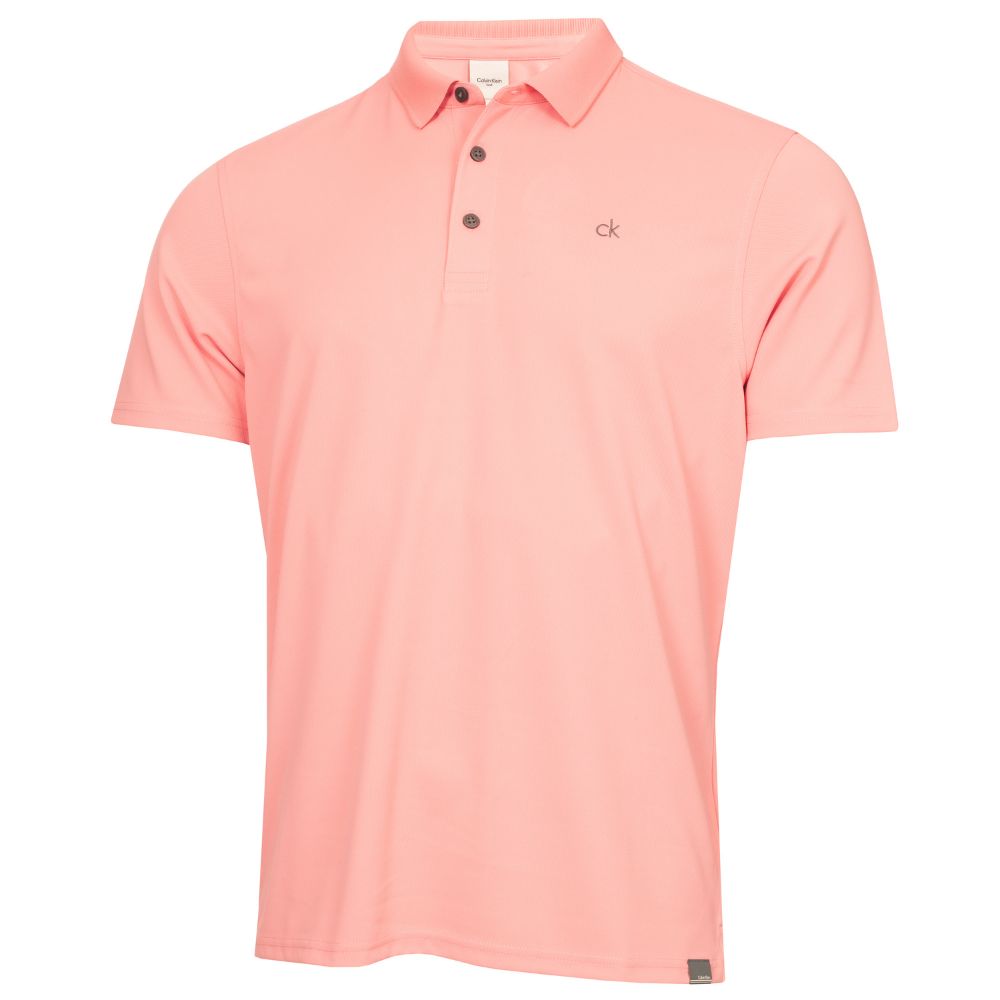 Calvin Klein Metro Golf Polo Shirt 2026 - C10443 Coral Almond Coral Almond S