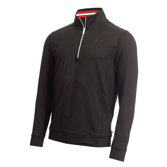 Calvin Klein Orbit 1/2 Zip Pullover Golf Top C9464A - Black Red Black / Red M