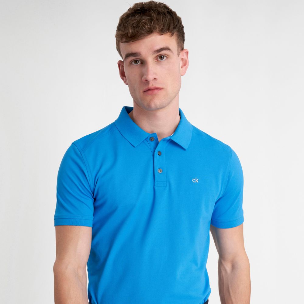 Calvin Klein Campus Mens Golf Polo Shirt C9429 Blue S 