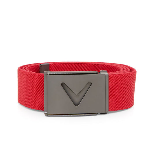 Callaway Golf V-Logo Mens Web Belt CGASE0R3 - Hibiscus Red Hibiscus 611  