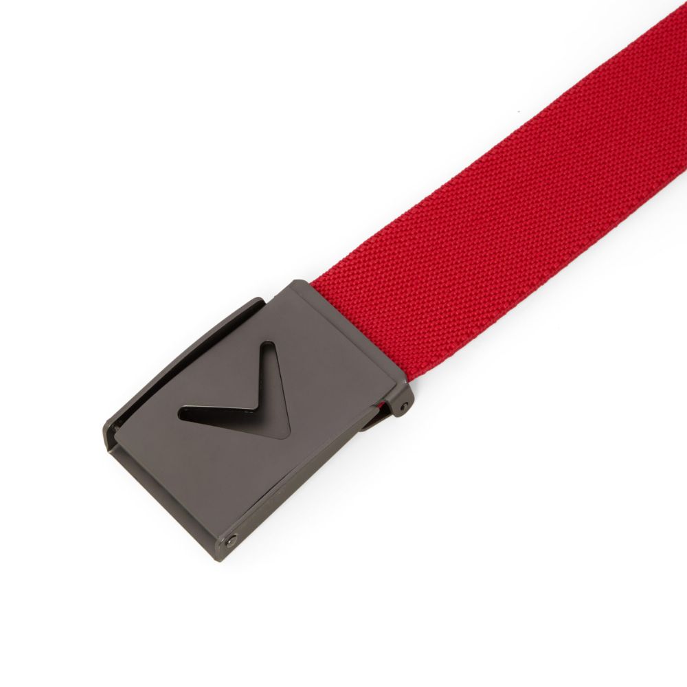 Callaway Golf V-Logo Mens Web Belt CGASE0R3 - Hibiscus Red   