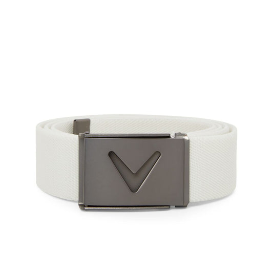 Callaway Golf V-Logo Mens Web Belt CGASE0R3 - White Bright White 100
