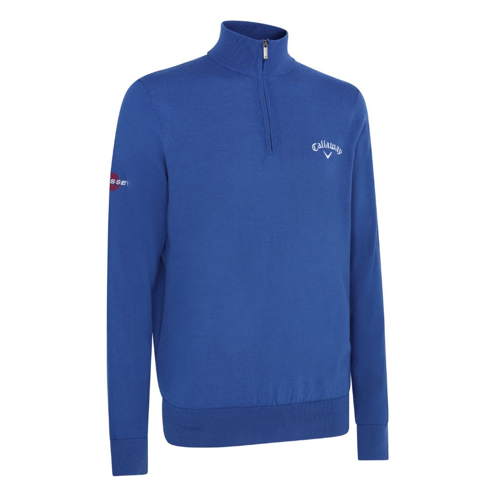 Callaway Blended Merino 1/4 Zip Mens Golf Sweater CGGF80M1 - Galaxy Blue Galaxy Blue 402 M