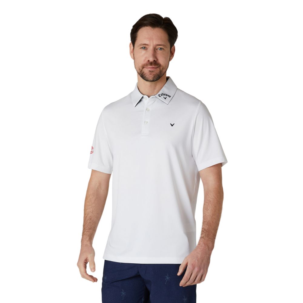 Callaway Odyssey 3 Chev Golf Polo Shirt CGKSE062 - White Bright White 100 M