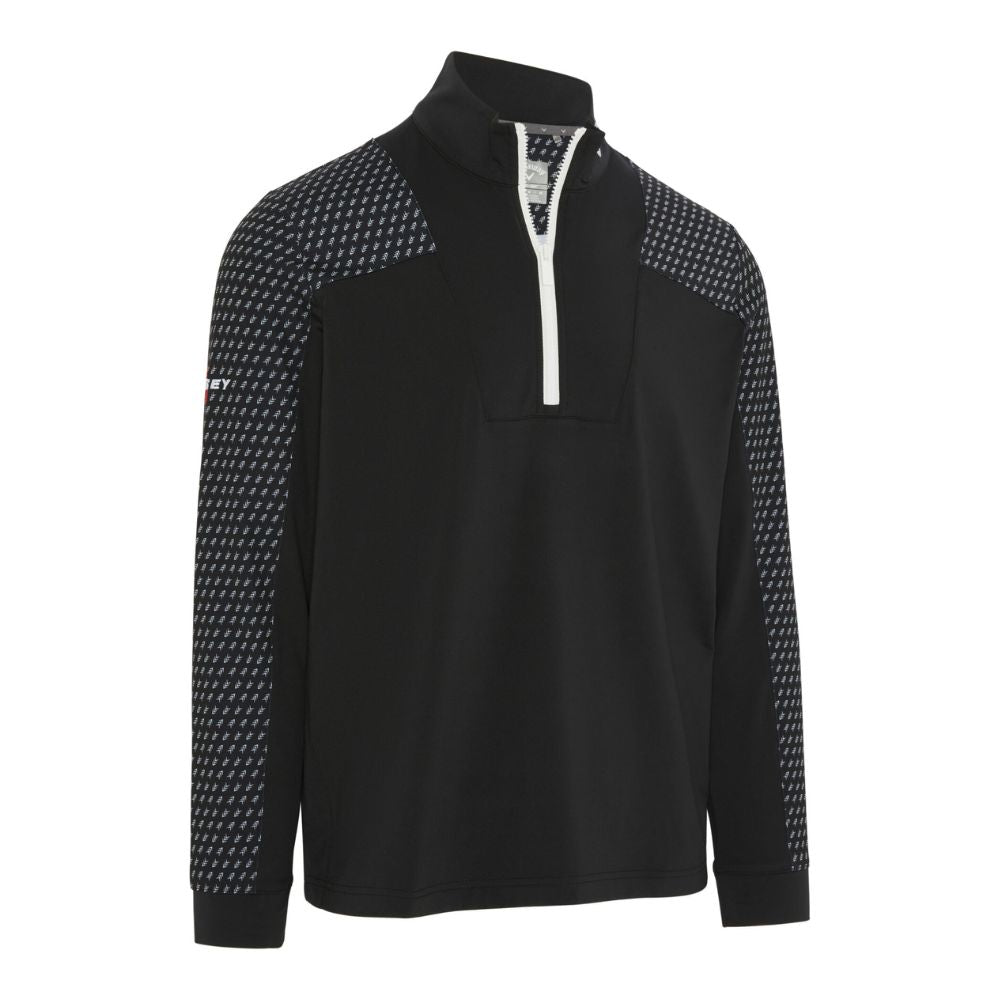 Callaway Golf Odyssey Chev Motion Print 1/4 Zip Pullover Top CGKSE064 - Caviar Caviar 002 M 