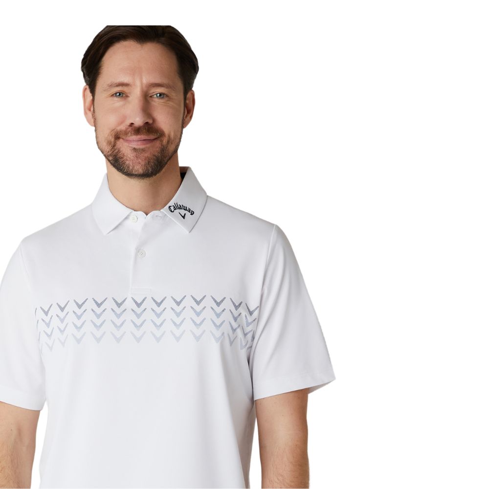 Callaway Golf Chev Block Polo Shirt CGKSE0A0 - White   