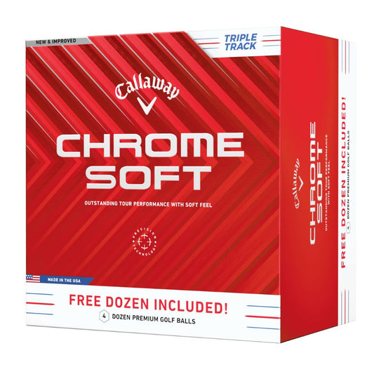 Callaway Golf Chrome Soft Triple Track Golf Balls 2024 - White 4 for 3 Offer White  