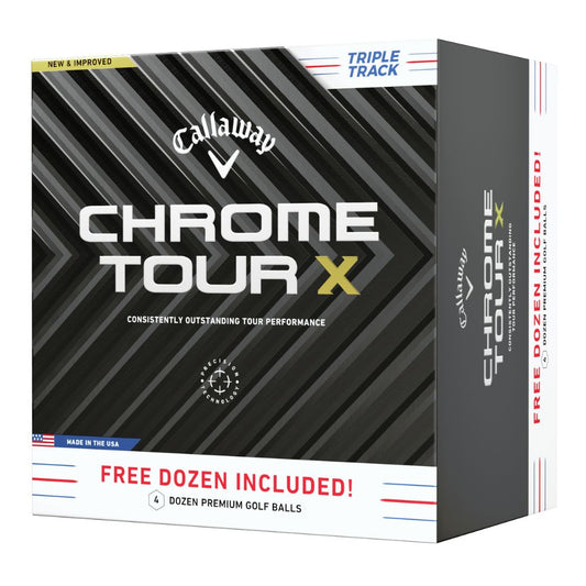 Callaway Golf Chrome Tour X Triple Track Golf Balls 2024 - White 4 for 3 Offer White  