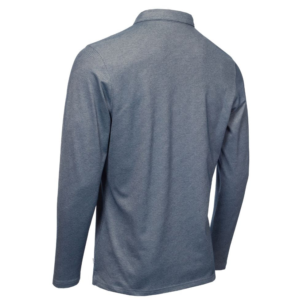 Calvin Klein Medina Long Sleeve Golf Polo Shirt CKMA24915 - Engine Blue Marl
