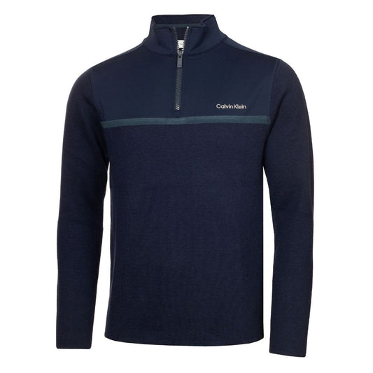 Calvin Klein Padera 1/4 Zip Hybrid Sweater 2024 CKMA24918 - Evening Blue Marl Evening Blue Marl M