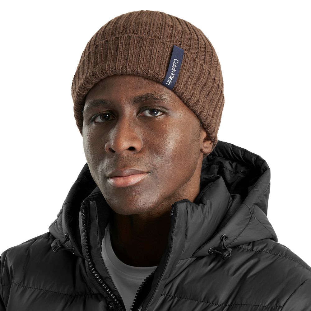 Calvin Klein Albon Ribbed Golf Beanie 2026 - CKMA26211 Cedar Brown